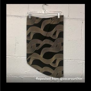 Veronica M ☀️ Black and Gold asymmetrical skirt